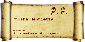 Pruska Henrietta névjegykártya